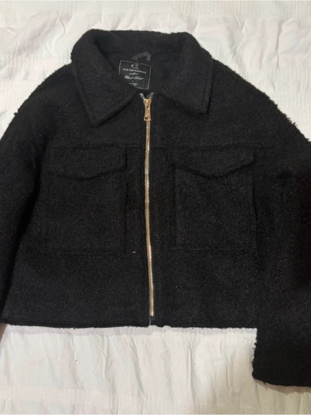 Teddy Black gold Zip-Front Jacket
